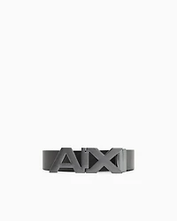 Armani Exchange - Reversible leather belt with satin metal logo buckle, Man, Brown, Size: