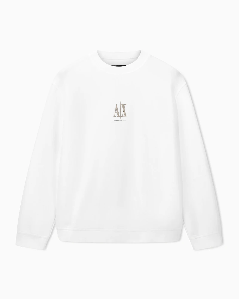 Crewneck sweatshirt with embroidered logo