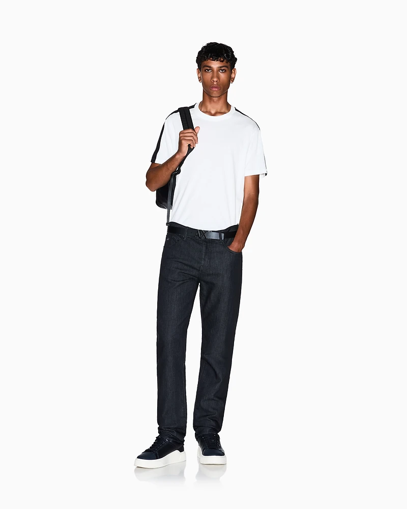 Contrasting regular fit tape t-shirt