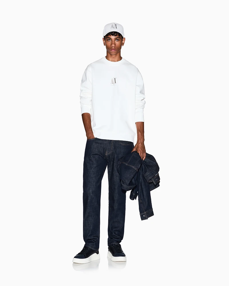 Crewneck sweatshirt with embroidered logo