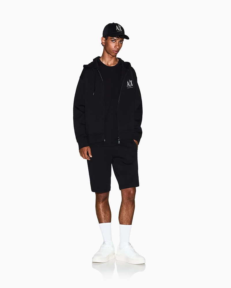 Zip-up hoodie with embroidered logo