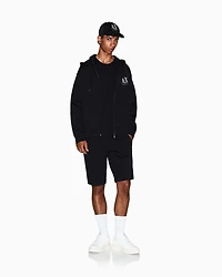 Zip-up hoodie with embroidered logo