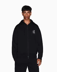 Zip-up hoodie with embroidered logo