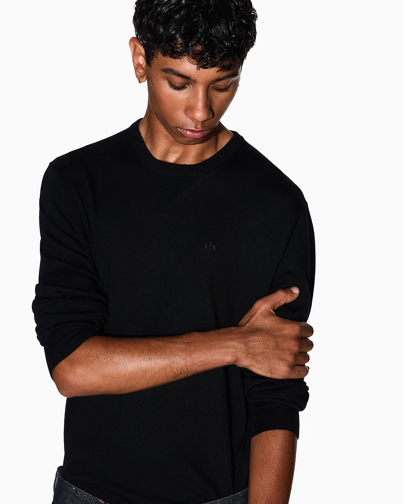 Crewneck sweater virgin wool