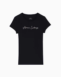 Slim fit T-shirt with glitter logo