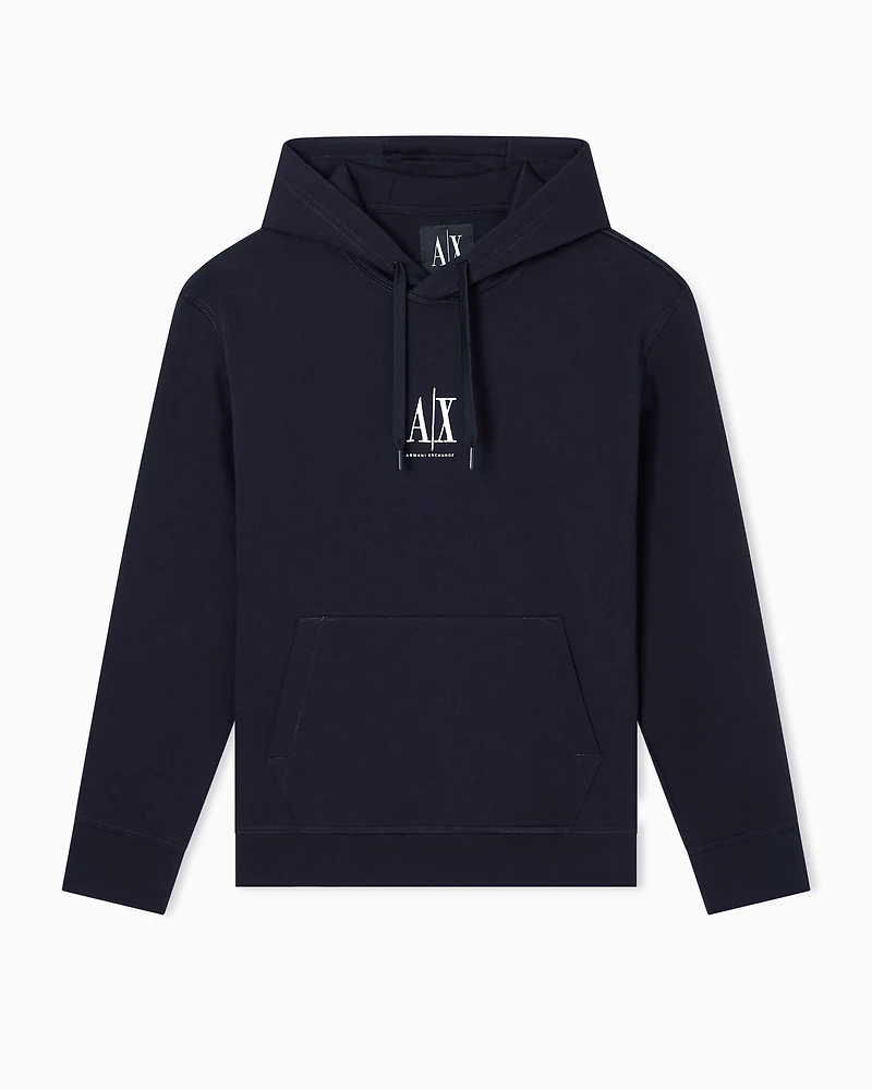 Armani Exchange - Hoodie with embroidered logo, Man, Navy Blue, Size: