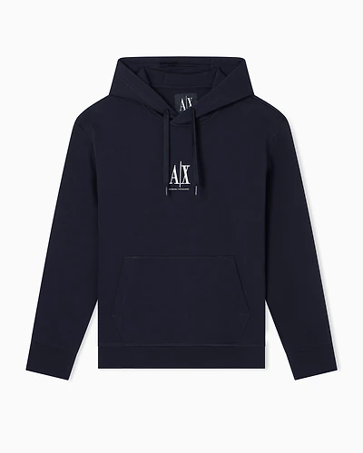 Armani Exchange - Hoodie with embroidered logo, Man, Navy Blue, Size:
