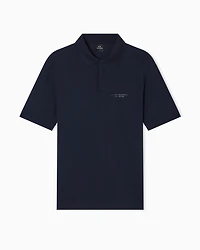 Armani Exchange - Regular fit polo shirt with tone-on-tone logo, Man, Navy Blue, Size: