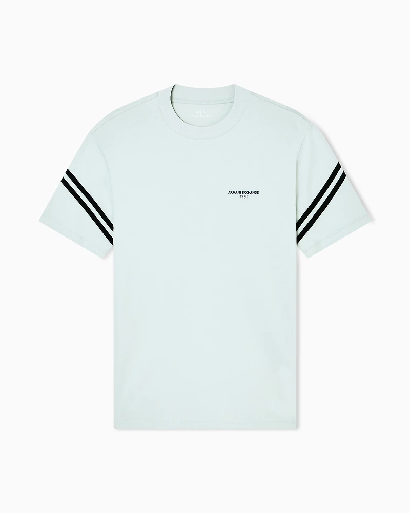 Regular fit T-shirt with contrasting piping