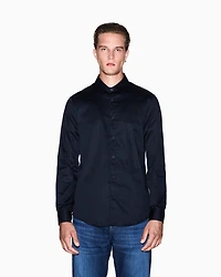 Armani Exchange - Regular fit cotton shirt, Man, Navy Blue, Size: