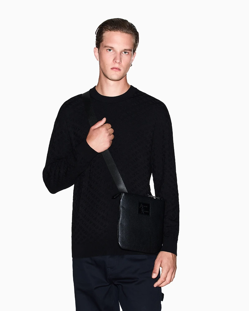 Shoulder bag with embossed logo