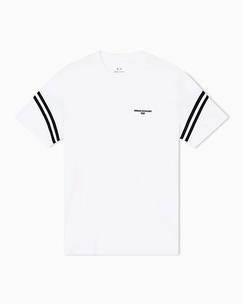Regular fit T-shirt with contrasting piping