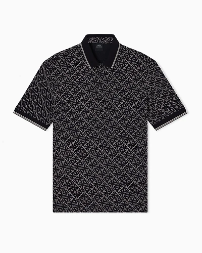 Regular fit polo shirt with allover logo