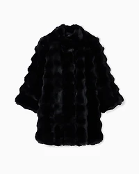Faux fur jacket with waves