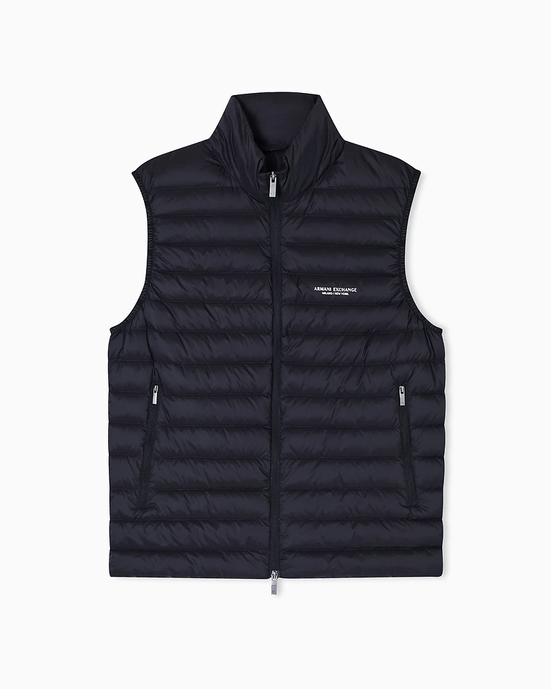 Full zip sleeveless down jacket