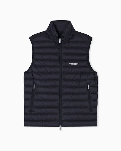 Full zip sleeveless down jacket