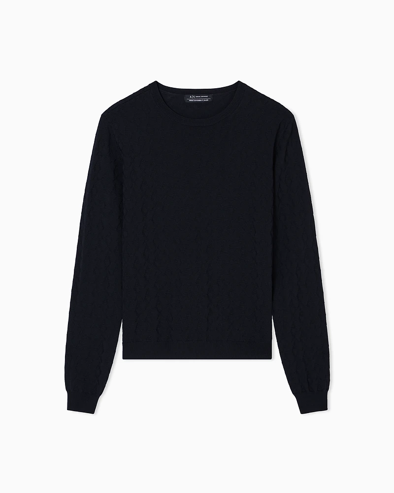 Sweater with allover jacquard logo