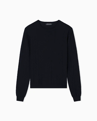 Sweater with allover jacquard logo