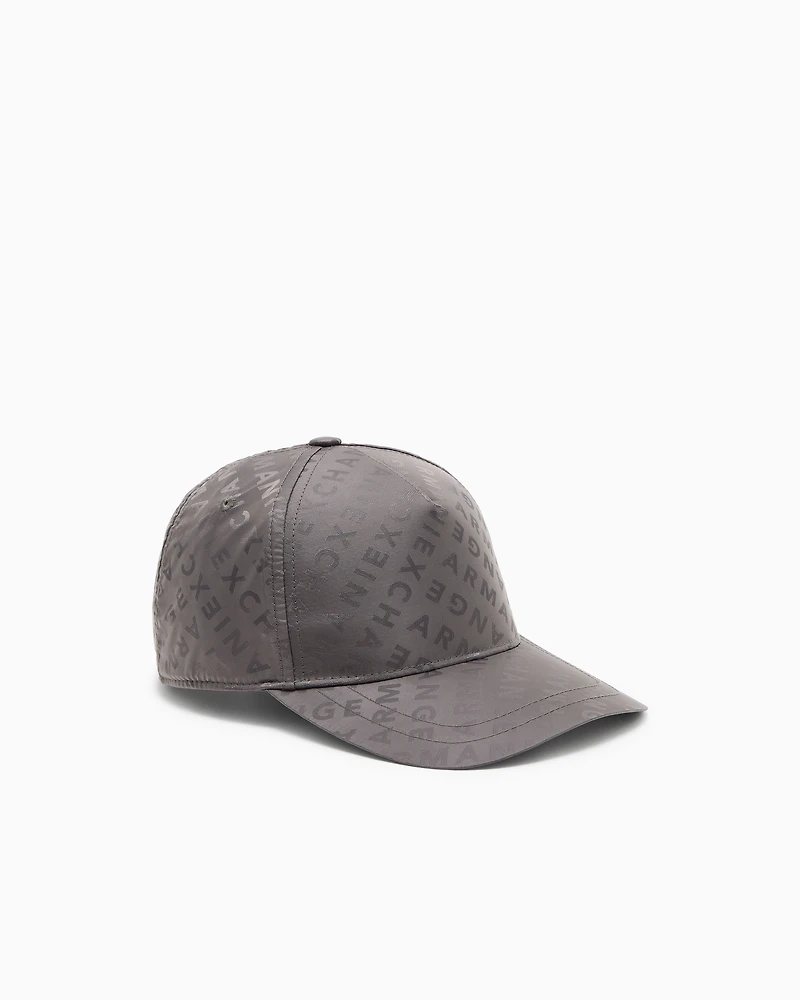 Armani Exchange - Hat with allover logo, Man, Grey, Size: TU