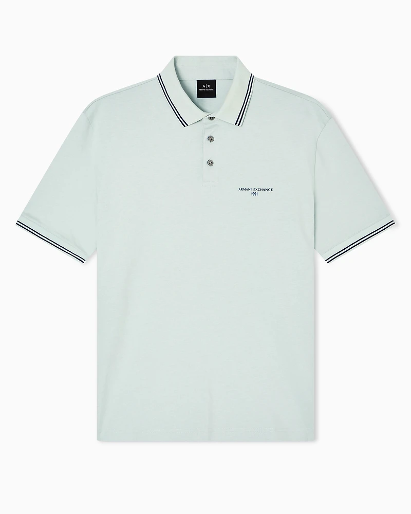 Regular fit cotton jersey polo shirt