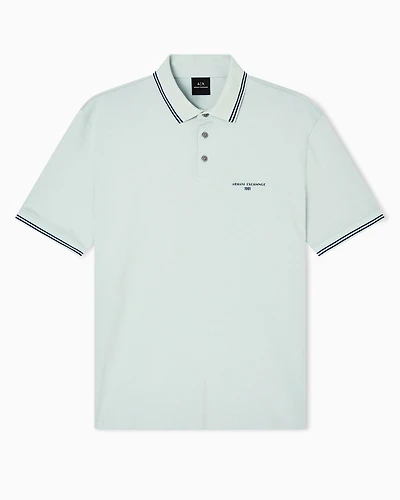 Regular fit cotton jersey polo shirt