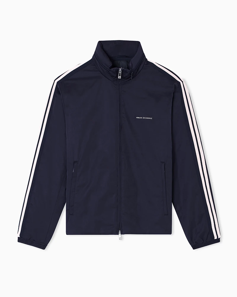 Full zip jacket with contrasting bands