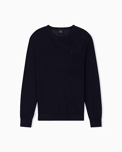 Crewneck sweater in virgin wool