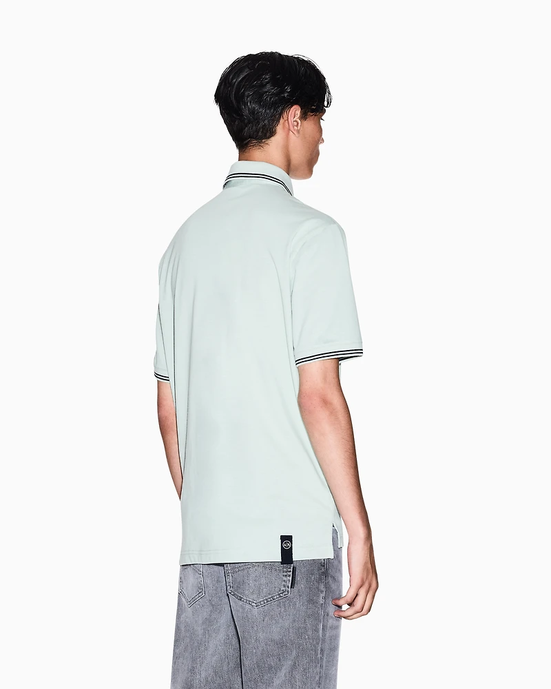 Regular fit cotton jersey polo shirt