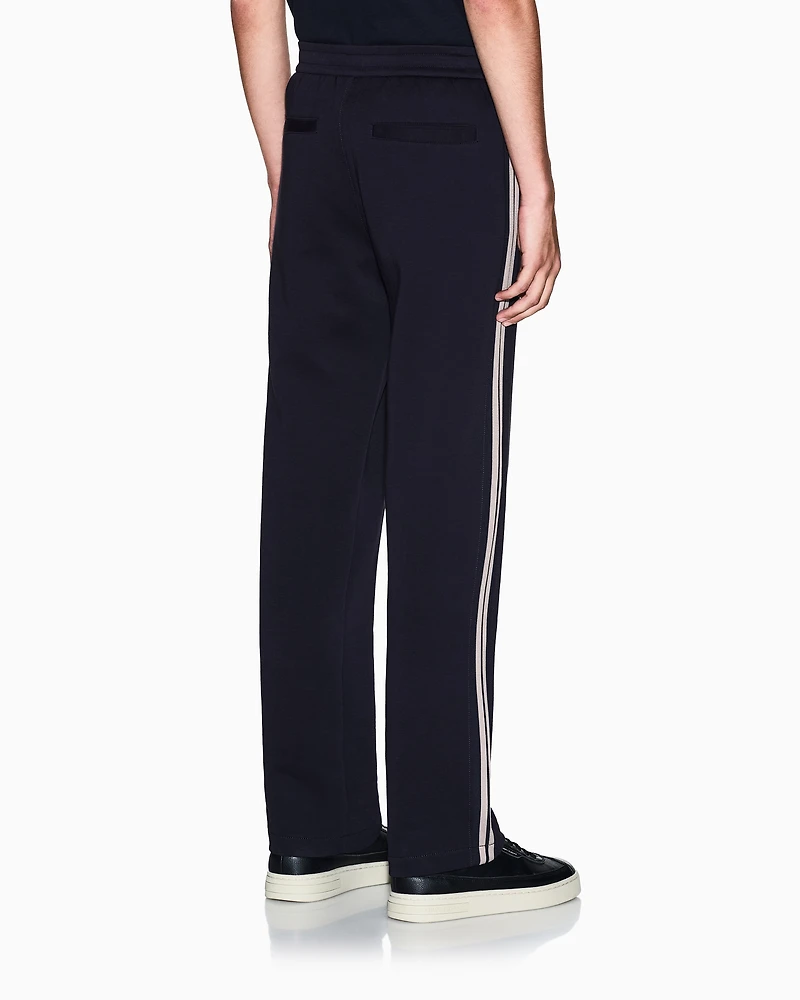 Trousers with contrasting stripes