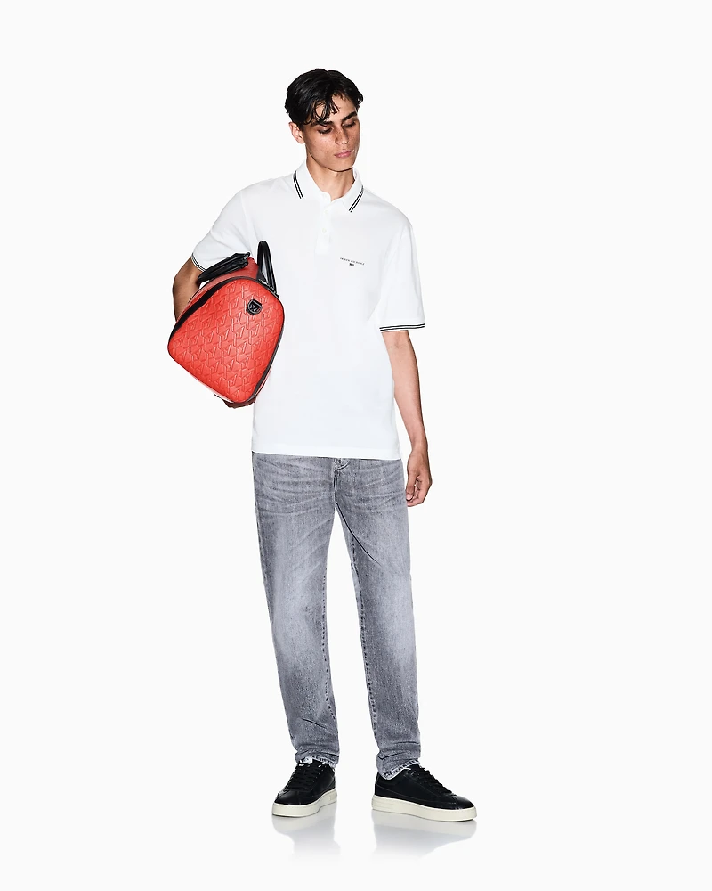 Regular fit cotton jersey polo shirt