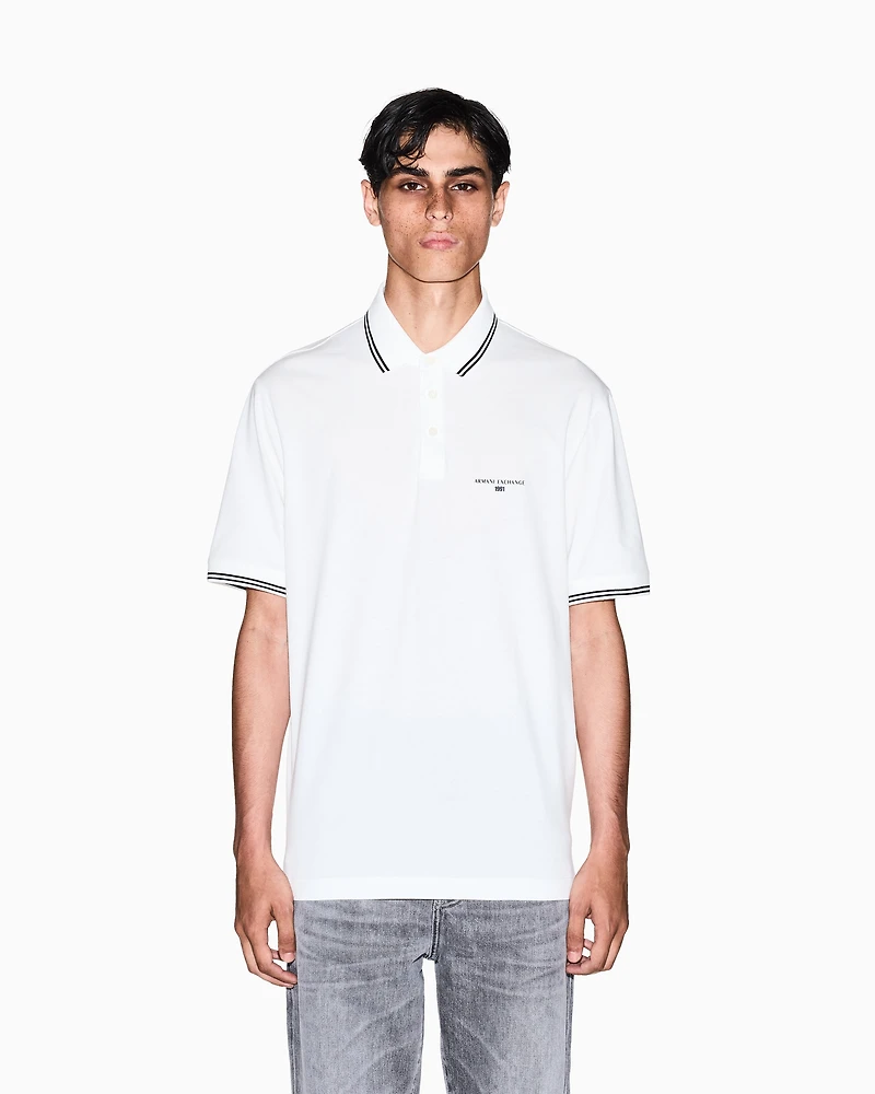 Regular fit cotton jersey polo shirt