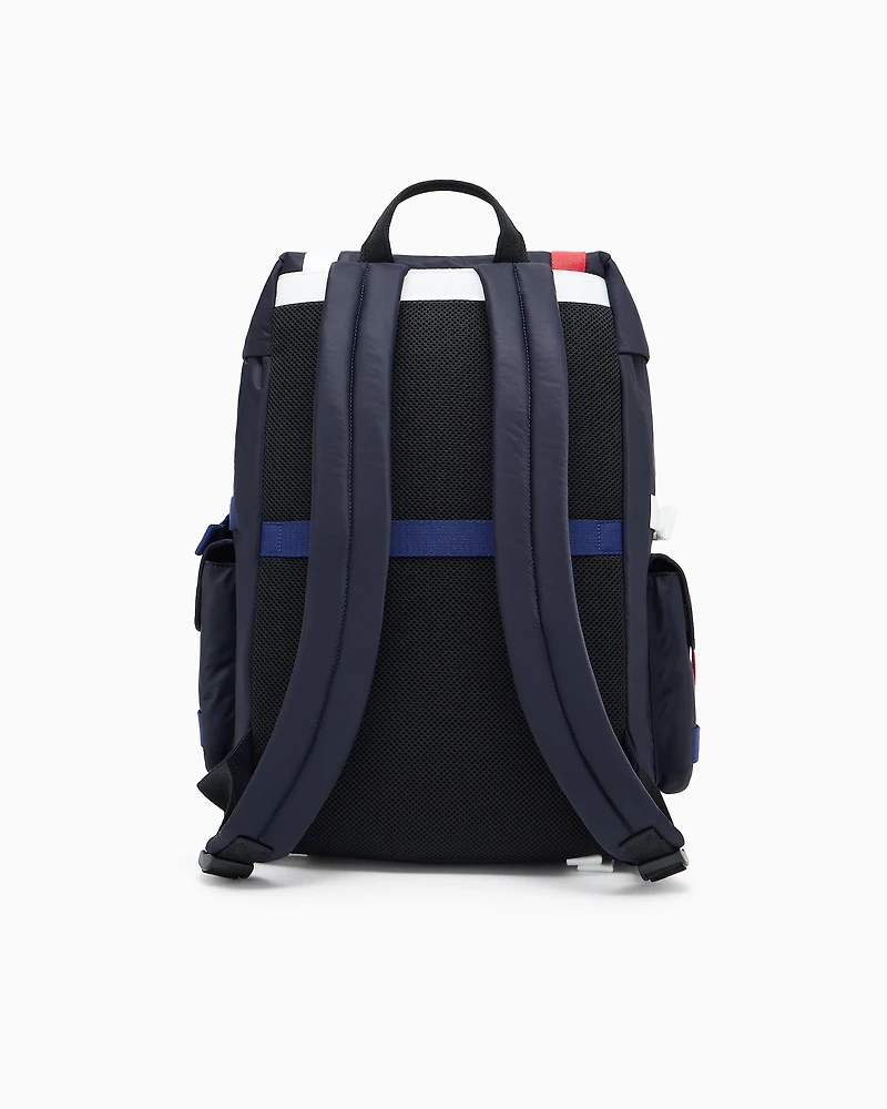 Backpack with contrasting bands