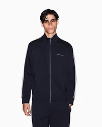 Full-zip sweatshirt with contrasting bands