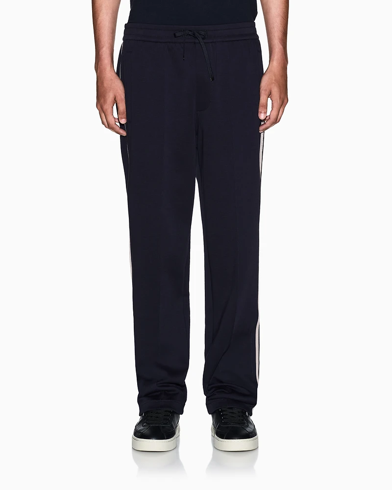 Trousers with contrasting stripes