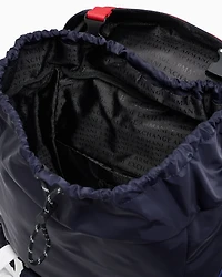 Backpack with contrasting bands
