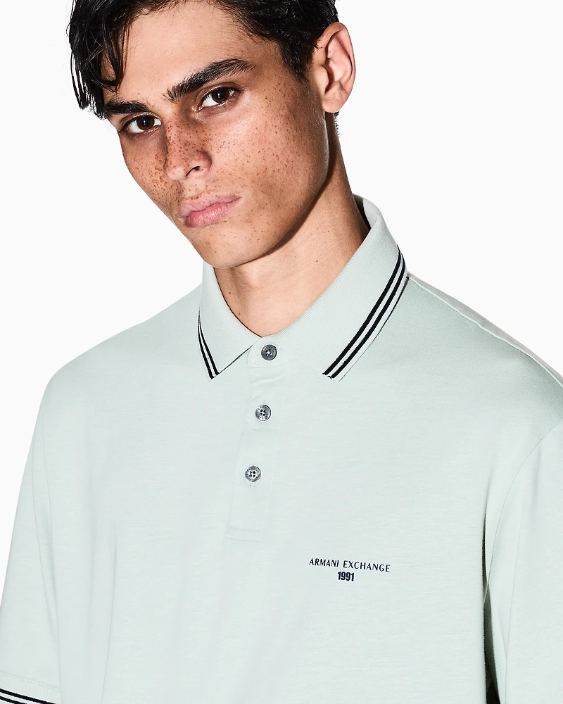Regular fit cotton jersey polo shirt