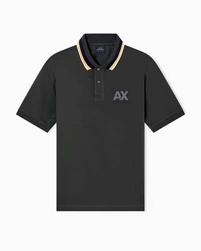 Regular fit polo shirt with striped collar