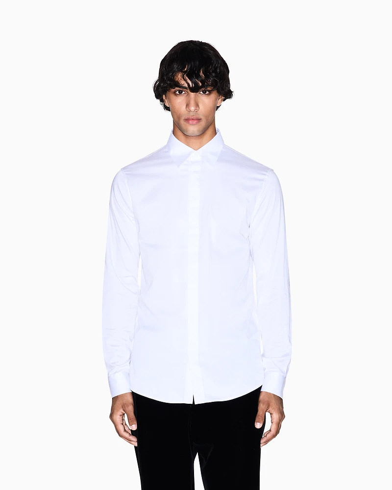 Slim-fit stretch cotton shirt