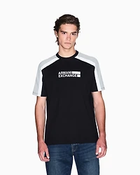 Short-sleeved sweatshirt with contrasting stripes