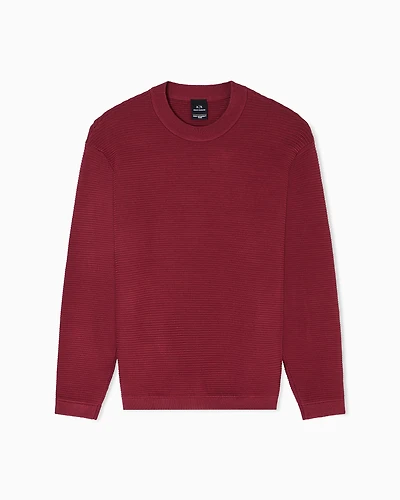 Ribbed crew neck sweater