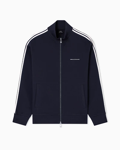 Full-zip sweatshirt with contrasting bands