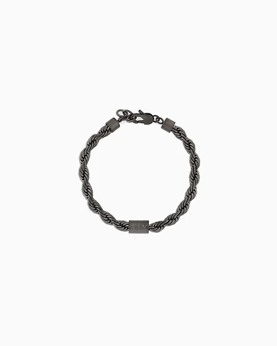 Armani Exchange -  Gunmetal Stainless Steel Chain Bracelet, Man, Multicoloured, Size: TU