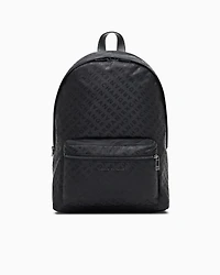 Armani Exchange - All-Over Logo Backpack, Man, Black, Size: TU