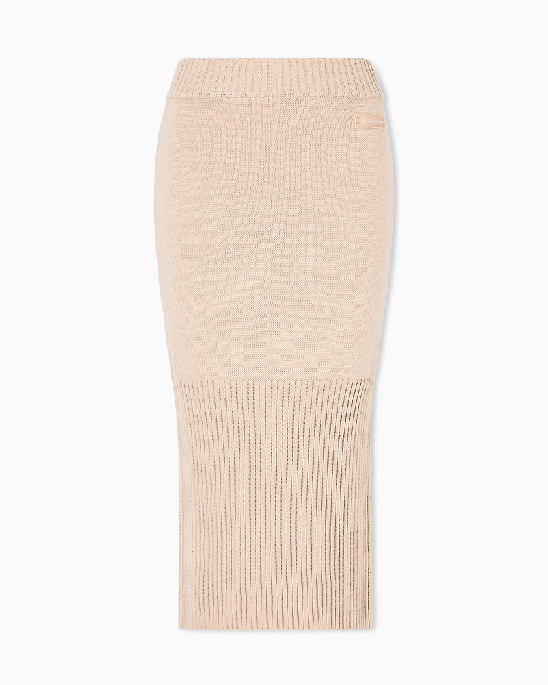 Armani Exchange - Midi Skirts, Woman, Camel, Size: