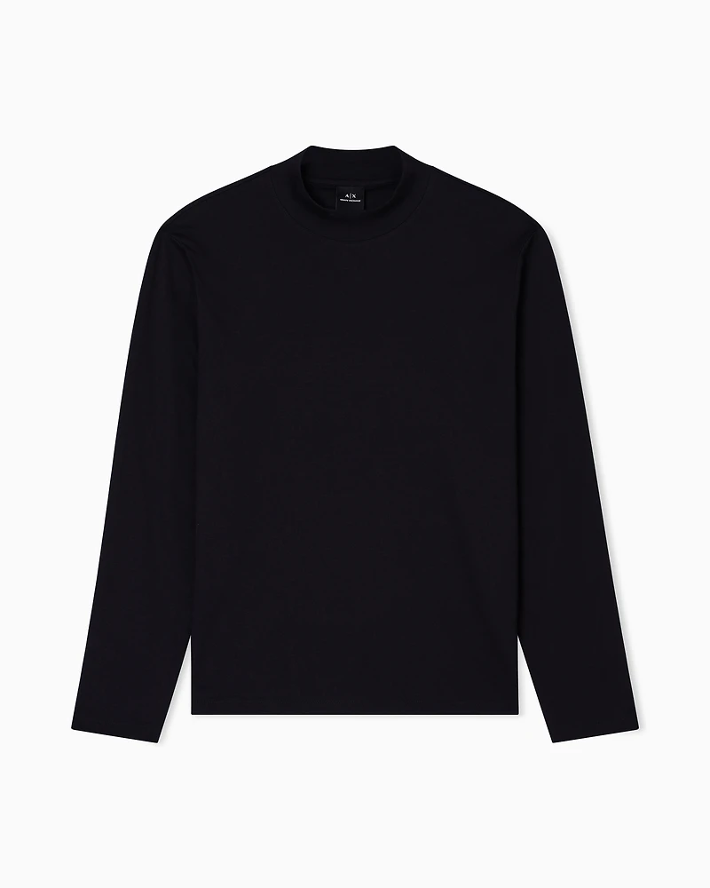 Long-sleeved T-shirt with high neck