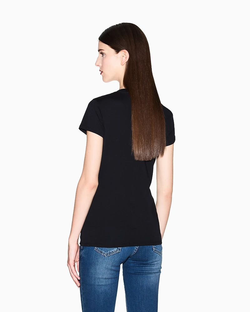 Slim fit T-shirt with glitter logo