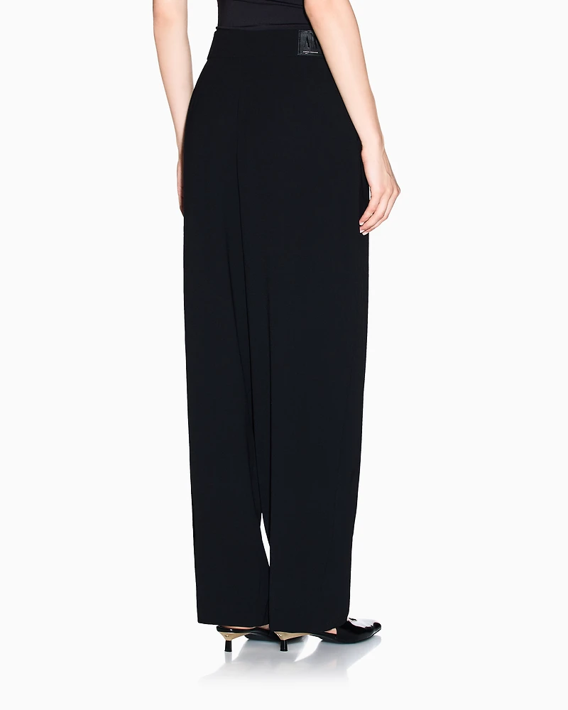 Twill pleated trousers