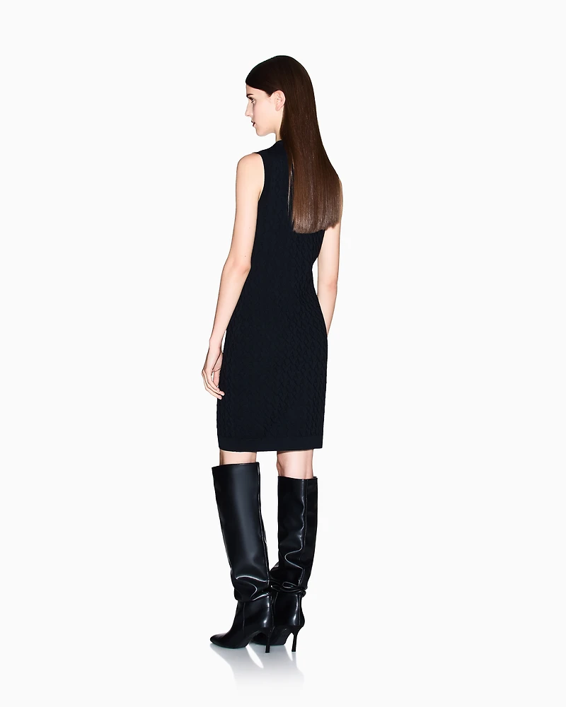 Sheath dress with allover logo