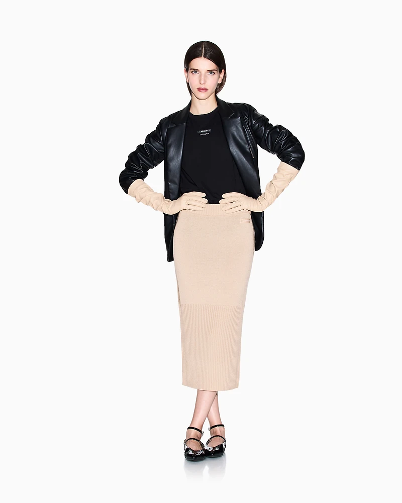 Armani Exchange - Midi Skirts, Woman, Camel, Size: