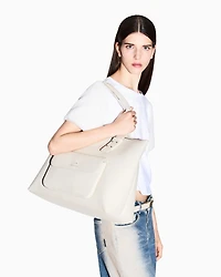 Handbag with external pocket